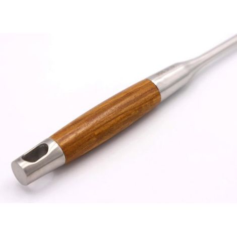 Louche ajourée pour wok avec manche en bois 304 en acier inoxydable (1/4)