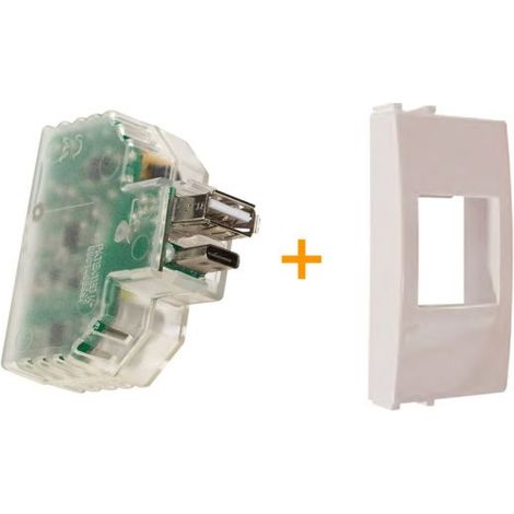 Fanton caricatore caricatutto USB A+C compatibile ABB Chiara Bianco - 82893