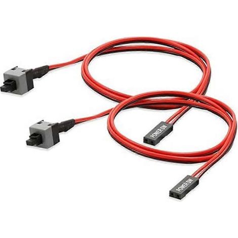 Câble d'alimentation avec bouton-poussoir marche/arrêt à 2 broches pour ordinateur PC, longueur 50 cm (lot de 2) (1/5)