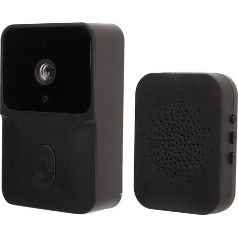 Sonnette vidéo sans fil WiFi HD avec vision nocturne et alimentation par batterie pour Tuya (noire) (1/5)