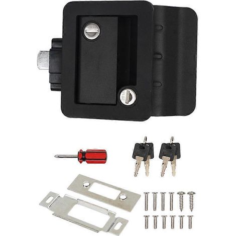 Serrure de porte pour camping-car avec pêne dormant à palette, kit de remplacement de serrure avec clés (1/5)