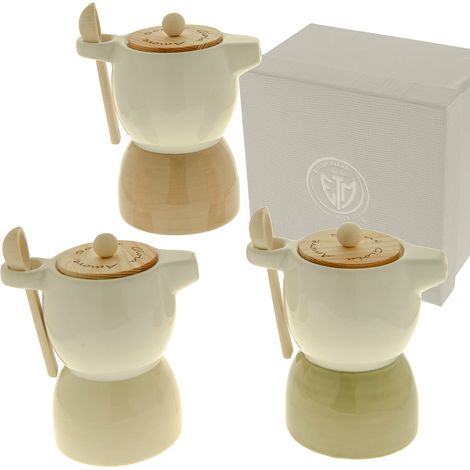 ETM Bomboniera Moka H 14 Cm Beige con Cucchiaino 1 Pz