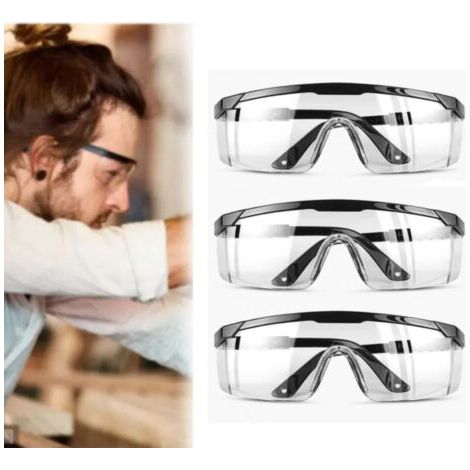 3PCS Protection Anti-Buée et UV Lunettes et Anti-Rayures pour Les lieux de Travail, Construction, Bricolage, Laboratoire, Chimie (1/5)