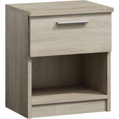 MESITA DE NOCHE SONOMA MESITA DE NOCHE CON CAJÓN PARA DORMITORIO ESTANTE LOFT (1/5)
