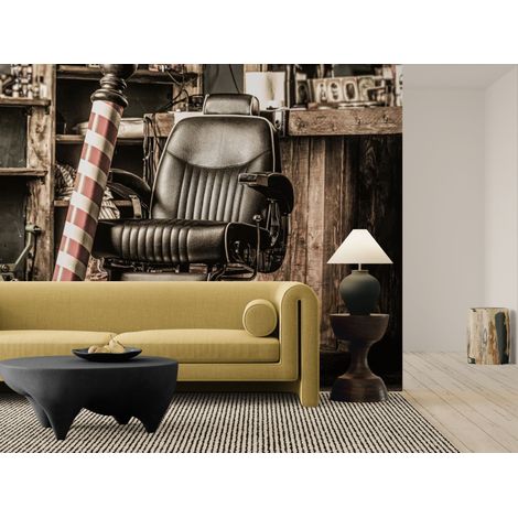 Papier peint vintage – Chaise de barbier authentique - 150 x 250 cm (1/2)