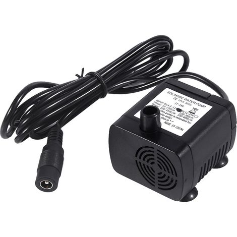 Pompe submersible amphibie DC12V - Pompe miniature 5W, IP68, flux 420L/H, pour fontaine et bassin avec connecteur 5521 (1/5)