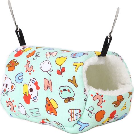 Hamster suspendu nid de coton chaud épaissir petit animal de compagnie pour cochon d'Inde Hamsters8x8 dessin animé vert (1/5)