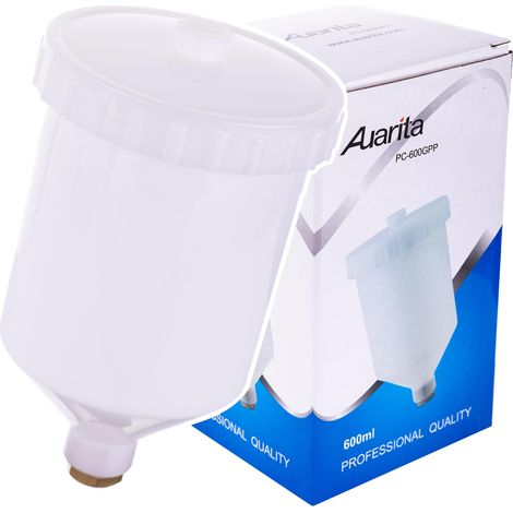 DEPÓSITO PARA PISTOLA DE PINTURA POR GRAVEDAD 600ML ROSCA INTERNA (1/3)