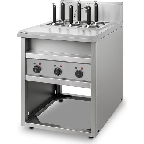 VERTES Nudelkocher aus Edelstahl, 3 x 1700 W, 3 x 14 l, 6 Körbe