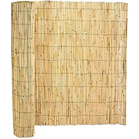 Canisse en bambou - JUANIO - 1000x150 cm - Protection vent & soleil - Fil acier galvanisé - Naturel (1/4)