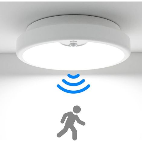 Plafonnier LED avec capteur de mouvement à piles 300 lm 6 000 K Blanc Diamètre 18 cm (1/5)