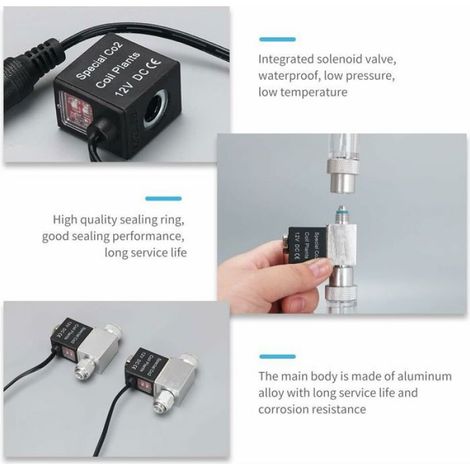 Électrovanne - CO2 - 12 V DC - Sortie M10 x 1 Filetage Externe - Pour Système d'Enrichissement en CO2 d'Aquarium - 1 Pièce (1/4)