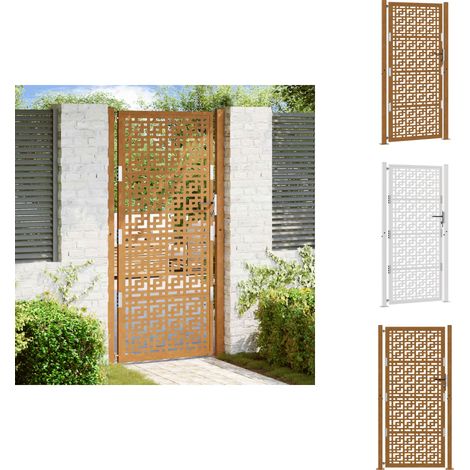 Gartentor 105x205 cm Wetterfester Stahl Kreuz-Design - Gartentor - Gartentore - Zauntor - Sicherheitstor (1/5)