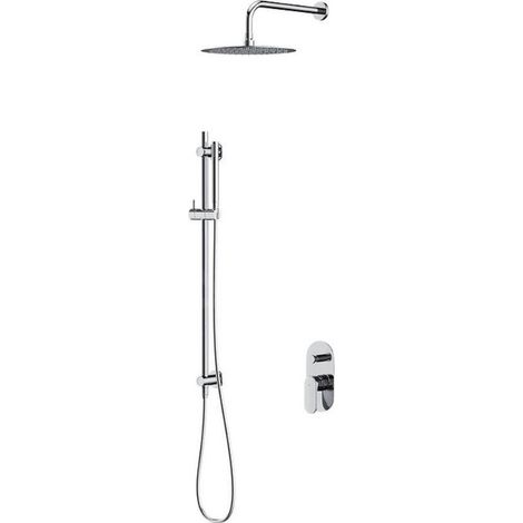 Cersanit Crea - Set de douche avec mitigeur encastré, avec corps d’encastrement, diamètre 25 cm, chrome S952-008 (1/3)