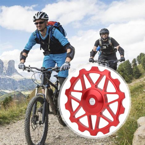 Rouleau dérailleur céramique 14T VTT, roulement métal durable pour équipement cycliste haute performance. (1/5)