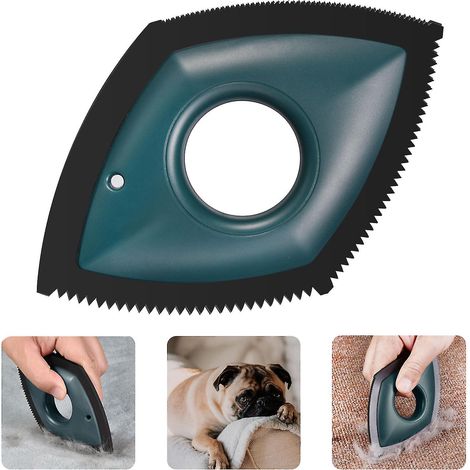 Brosse pour animaux, peigne pour enlever les poils, brosse de nettoyage pour voiture, canapé et tapis, vert foncé, 14,5 x 9,5 x 1,8 cm (1/3)