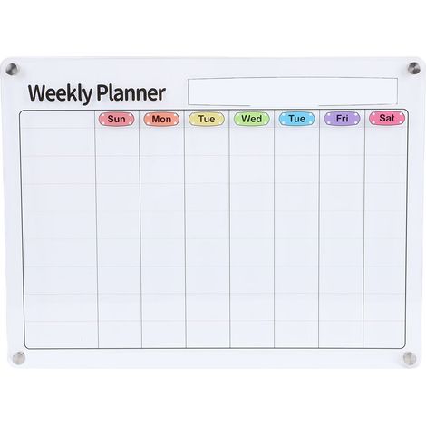 Planificateur hebdomadaire en acrylique, tableau de planification magnétique Transparent et coloré, mémo pour la maison (1/5)