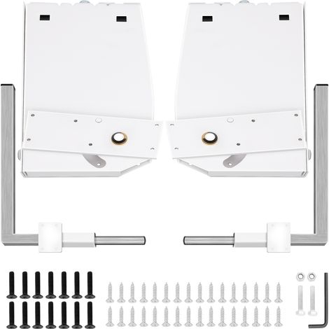 VEVOR Kit Mecanisme de Montage Mural a Ressort, Capacite de Charge Robuste 450 kg, Kit de Bricolage Quincaillerie Support de Lit pour Largeur de 1,2 a 1,8 m Lit Murphy, Lit King Queen Vertical, Blanc