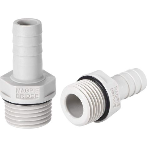 Adaptateur raccord flexible PVC 12mm 15/32"x1/2"G 2Pcs (1/5)