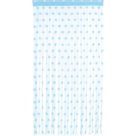 Rideau de porte et de fenêtre en polyester — Idéal pour la décoration de chambre et de salon (Bleu) — 100 x 200 cm (1/5)