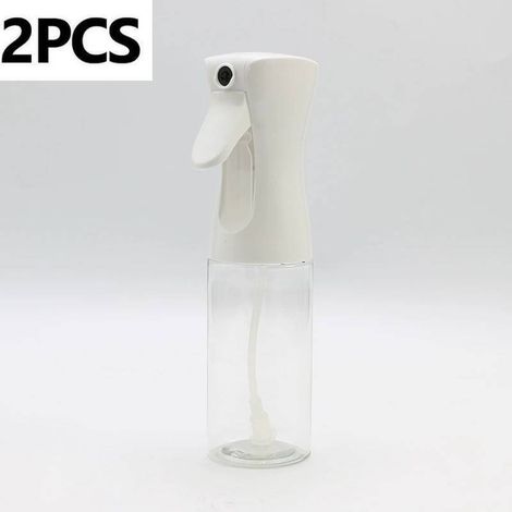 Flacone spray in plastica da 300 ml per oliatore, flacone spray a nebulizzazione continua, ricaricabile a nebulizzazione fine, per cucina, giardinaggio, pulizia (bianco trasparente)