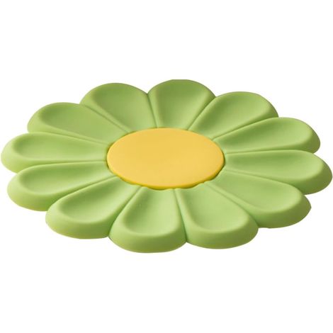 Salvamanteles de silicona con forma de margarita, anti-quemaduras, alfombrilla aislante para ollas y sartenes y protector de mesa. (1/5)
