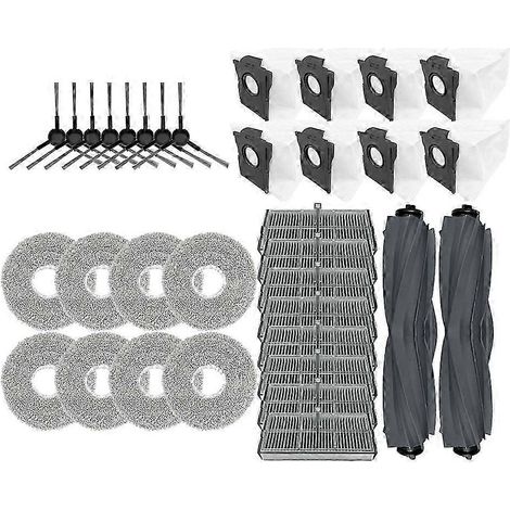 Les accessoires compatibles avec le L40 Ultra AE comprennent la brosse principale, les brosses latérales, le filtre HEPA, la serpillière et le sac à poussière. (1/5)