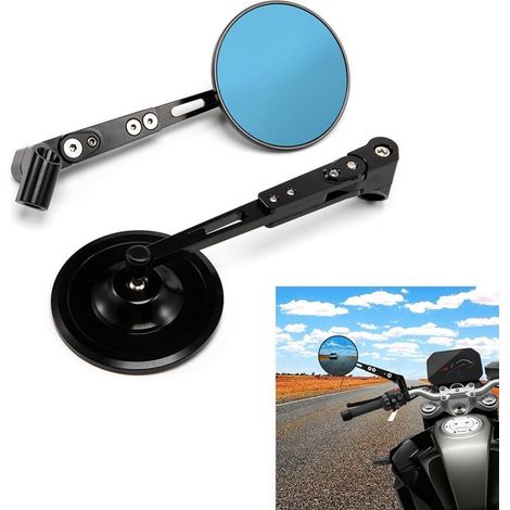 Motorrad Spiegel Set 8mm 10mm verstellbar für Roller Moped Quad konvexes Glas (1/5)