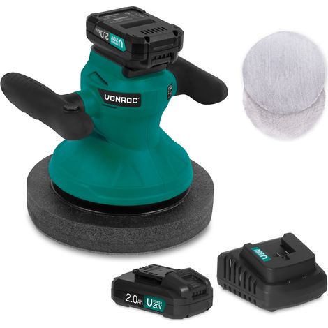 Poliermaschine 20V - Ø240mm - Inkl. 2x  2.0Ah Akku und Schnellladegerät