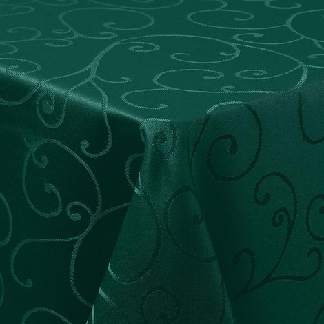 Nappe lavable Jacquard 140x100cm Vert Foncé Rectangulaire