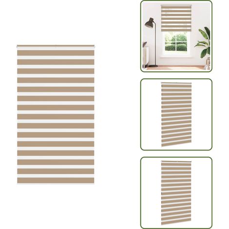 Zebrarollo Sandbraun 120x200 cm Stoffbreite 115,9 cm Polyester - Zebra-Jalousie - Zebra-Jalousien - Zebra-Rollo - Doppelrollo (1/5)