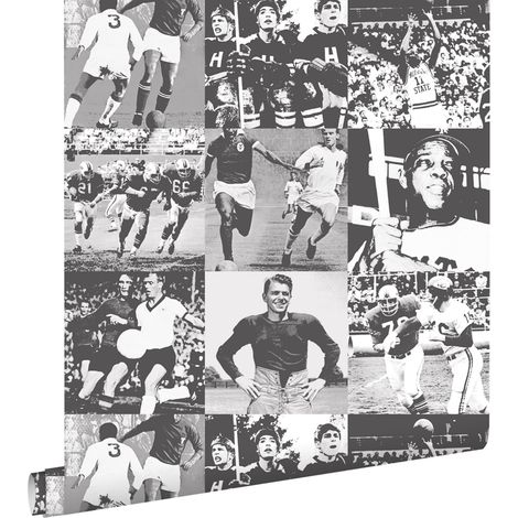 papier peint héros sportifs noir et blanc - ESTAhome (1/5)