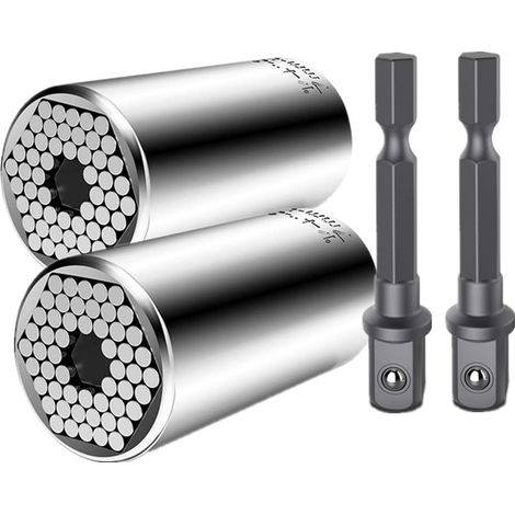 Douille Universelle 4Pcs - Clé à Douille Universelle 7-19mm, Haute Gualité Chrome Vanadium, Multifonctionnel Outil à Main Clé Adaptateur Drill Outil de Réparation S'adapte à Toutes les Formes (1/5)