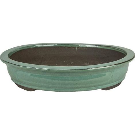 Vaso bonsai ovale smaltato verde 61 cm. (1/3)