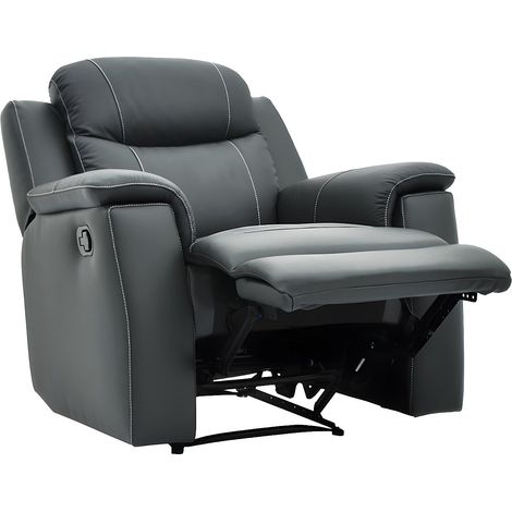 Fauteuil relax EVASION en cuir - Gris