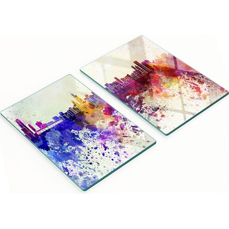 Pannelli decorativi multifunzionali in vetro con stampa di Chicago, 2x40x52 cm (1/5)