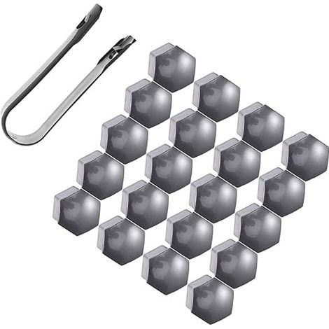 Set d'embouts de goujons de roue de roue à tête hexagonale, à 17 mm, gris clair, avec la suppression de 20 pc + 1 pc. (1/5)