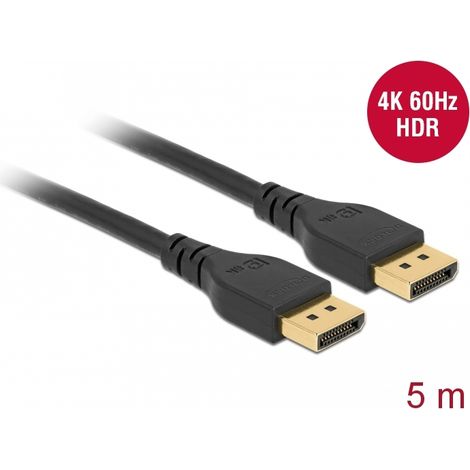 Delock Cable DisplayPort 1.2 4K 60 Hz 5 m sin pestillo