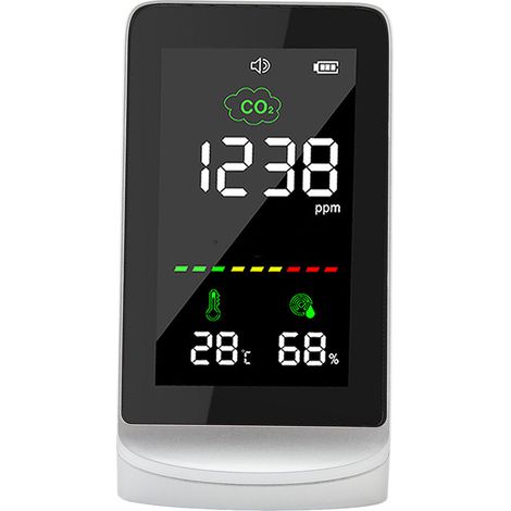 Moniteur de qualité de l'air avec écran LCD, surveillance en temps réel, testeur portable de température et d'humidité intérieures (1/5)