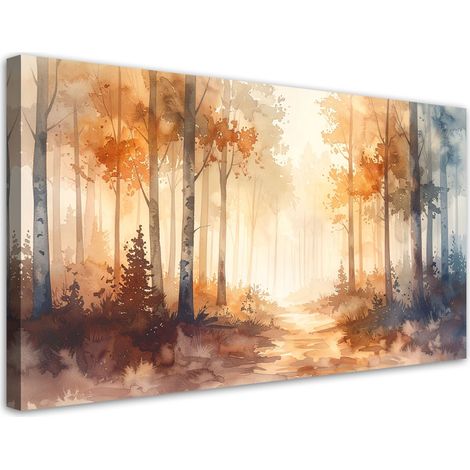 Tableau Moderne, Forêt orange Nature,120x60 (1/4)