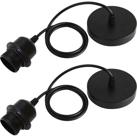 Stück E27-Kabel, Pendelleuchte, Pendelleuchte, Glühbirnenkabel mit 100 cm Kabel, E27-Hängelampenfassung für Bar, Café, Bekleidungsgeschäft, Hotel (schwarz)
