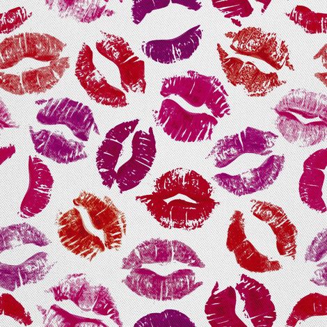 Tela Oxford decorativa para exteriores con motivo de labios pintados. (1/5)