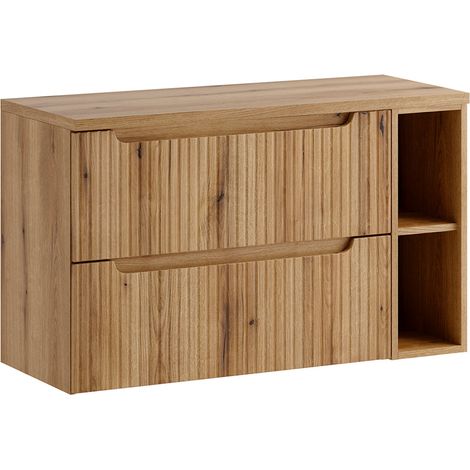 Meuble sous-vasque 100cm 2 tiroirs 2 niches Riva Bois (1/5)
