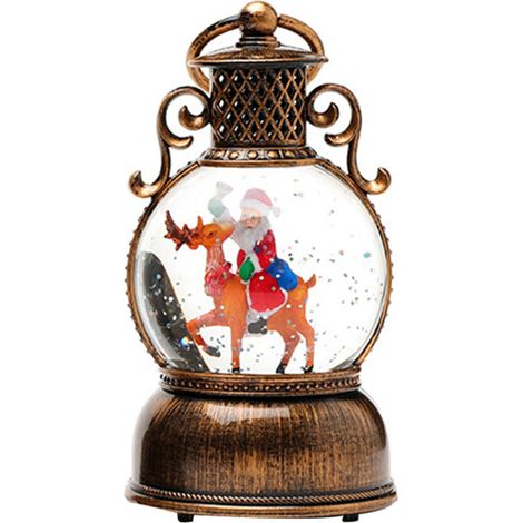 Lumière d'ambiance LED neige, boule de neige avec musique, cadeau de Noël, ornement d'élan USB, veilleuse de décoration de scène de bureau (1/5)
