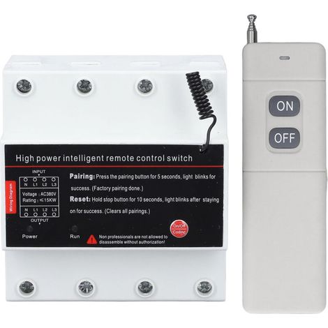 Interruptor de control remoto trifásico, fuente de alimentación inteligente de largo alcance (3 km) para motor de bomba, puerta de garaje AC380V (1/5)
