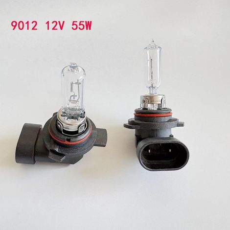 2 x 9012 ampoule halogène 12V 55W – Ampoule pour feu de croisement, feu de route, phare antibrouillard, feux diurnes, lampe de voiture (1/5)