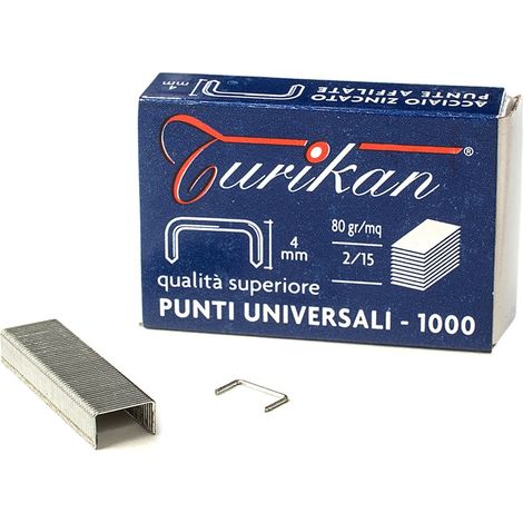 Turikan Agrafes pour Agrafeuse 6/4 Universelles Acier Galvanisé 1000 Pièces