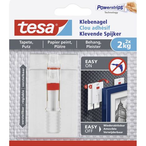 Tesa Gancio Adesivo Regolabile Rosso e Bianco