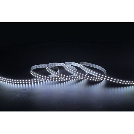 Ruban LED Double 12V DC 204 LED/m 5m IP20 Largeur 6mm Coupe tous les 3cm Blanc Froid 5000K 120º (1/3)