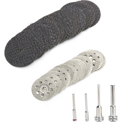Ensemble d'outils de 42 pièces : lames de scie à bois, meules diamantées, disques de coupe pour résine, tiges de connexion (1/5)